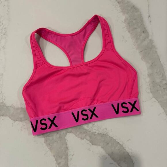 Victoria’s Secret VSX Sport The Player Racerback SportsBra Womens Small NeonPink - Picture 1 of 6
